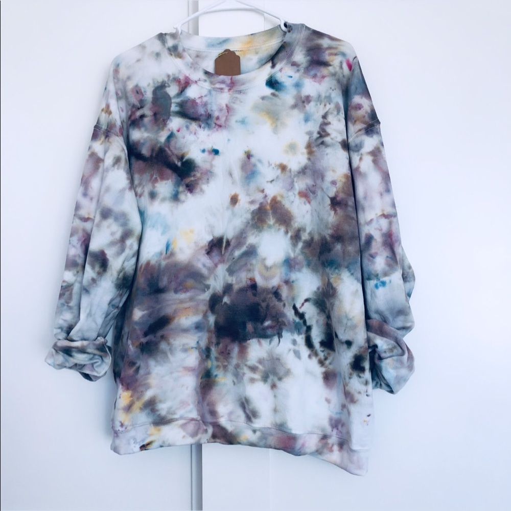 Tie Dye Custom Made Pullover Fleece Crewneck NEW - Picture 5 of 8